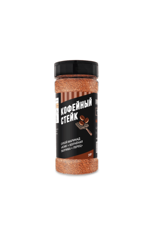 КОФЕЙНЫЙ СТЕЙК RUB BBQ, кофе-копченая паприка-перец - 240 г (банка с дозатором)