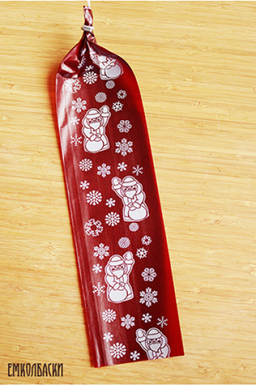 Карман фиброуз., Новогодний Дед Мороз,  калибр 50 мм, длина 31 см, клипса с петлей (1 шт.)